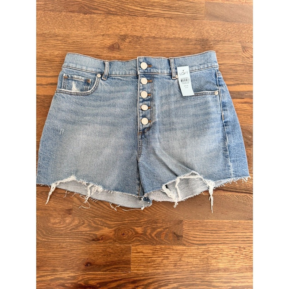 Loft High Rise Cut Off Denim Short Size 27